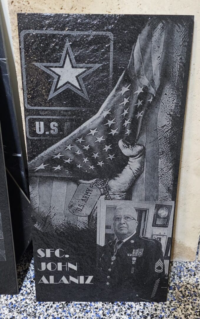 A black and white photo of an american flag.