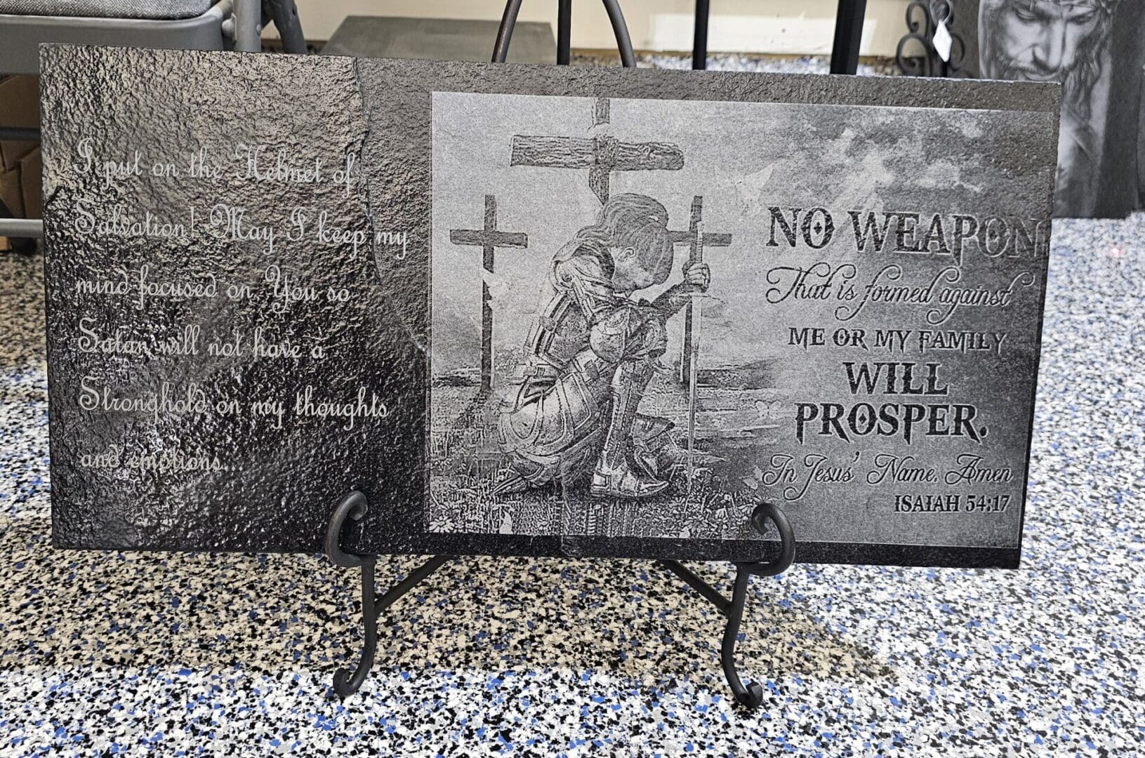 Three black and white photos of crosses on a table.